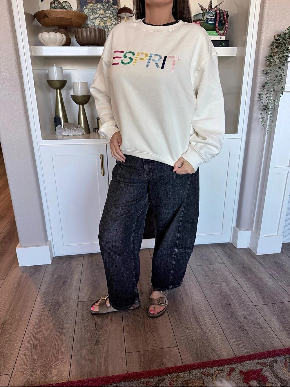 Esprit Logo Sweatshirt in White Size Medium NWT